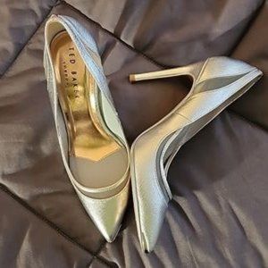 Ted Baker. Silver Stiletto, Size 7